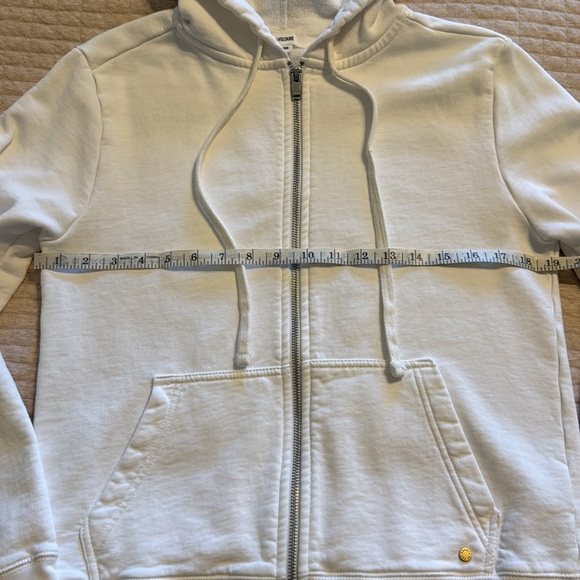 Zadig & Voltaire Comfy Rock Gold Studs Zip Up Hoodie White Blanc Medium Like New - Picture 5 of 9